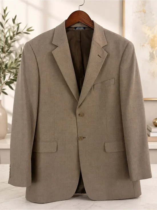 Stafford Men's Two-Button Taupe Sport Coat 42L