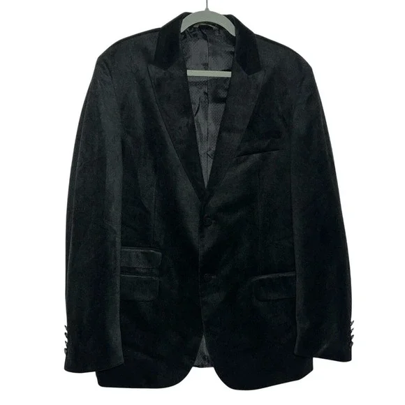 Tasso‎ Elba Paisley Textured Velvet Velour Man's Blazer Coat Jacket Size M 39-41