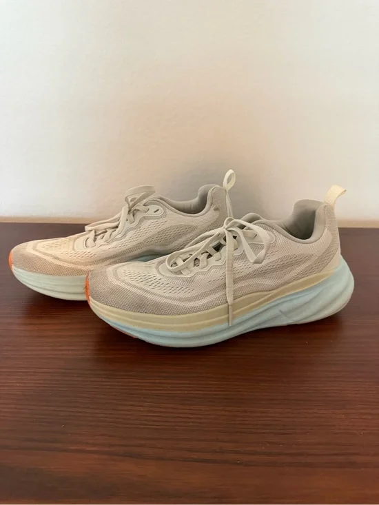 Beige and Light Blue Women's Athletic Sneakers