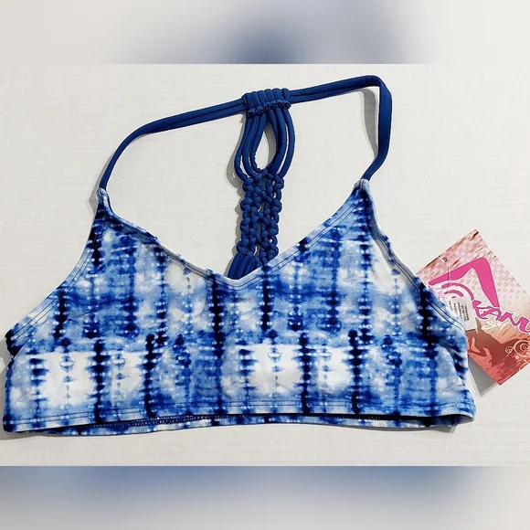 Kanu Surf Girls 14 Blue Tie Dye Willow Racerback Bikini Swim Separates‎ NEW