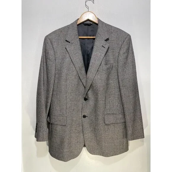 Brooks Brothers Loro Piana wool sport coat Italy blazer business plaid men 44R