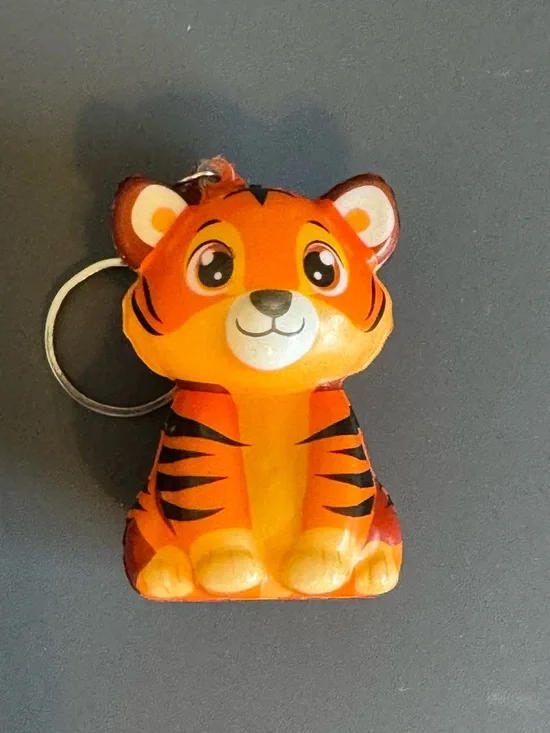 Brand New Cute Tiger Squishy Keychain TikTok Viral Safari