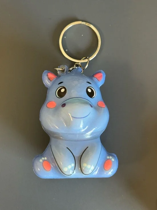 Brand New Cute Cartoon Chibi Hippo Squishy Keychain TikTok Viral