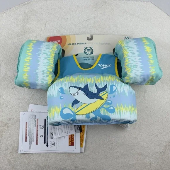 Speedo Splash Jammer Blue/Yellow Shark: Polyethylene Life Vest, Child 33-55‎ lbs