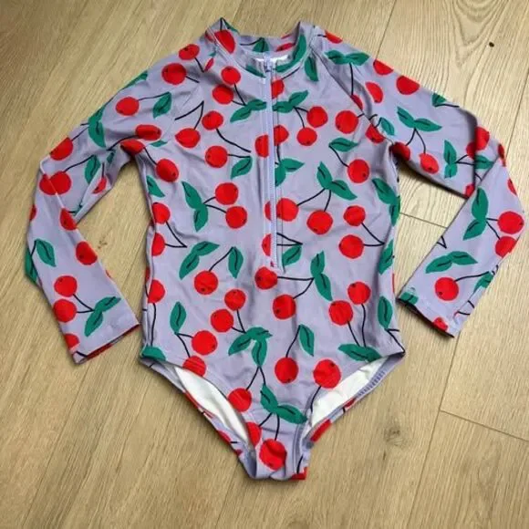 Hanna Andersson Long Sleeve Rash Guard Swimsuit size 6-7 yo 120cm