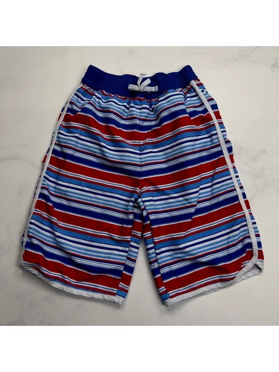 kidpik Striped Swim Trunks Elastic Waist - Boys XL 14