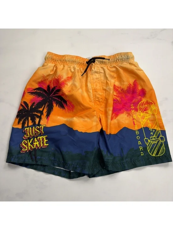 H&M Swim Shorts Just Skate Palm Trees Print - 14Y