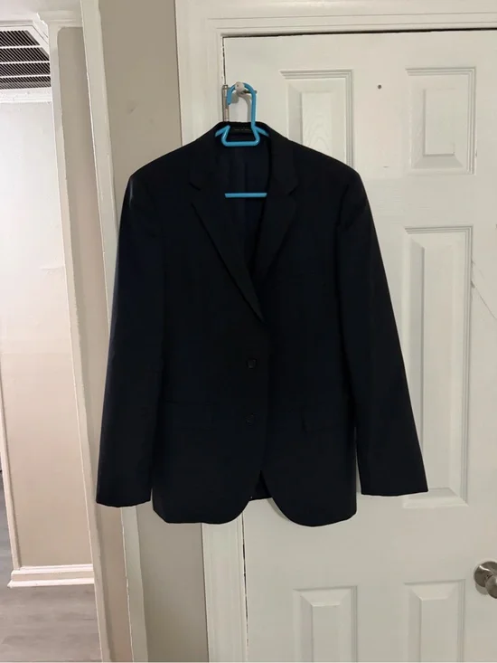 Boss Super 100 Men's Black Two-Button Blazer
