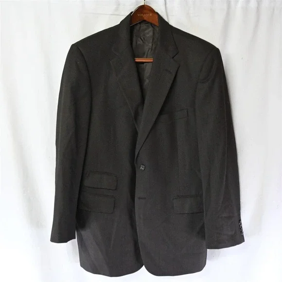 Tom James 42L Brown‎ Wool 2 Button Blazer Suit Jacket Sport Coat