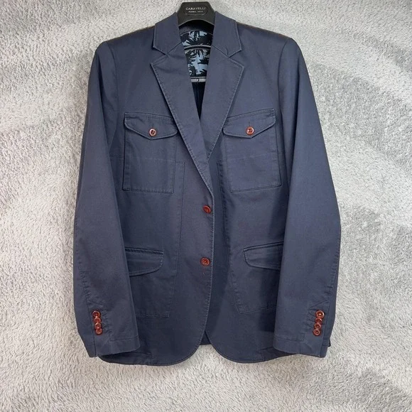 Hugo Boss Boss Orange Sport Coat Men 40 Black Utility Patch Pocket Jacket Blazer