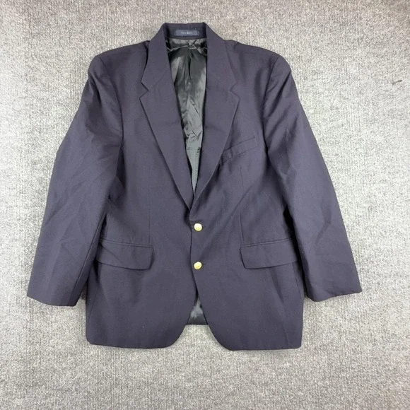 VTG Chaps Ralph Lauren Blazer Sport Coat Mens 42 Navy Blue Gold Buttons Canada