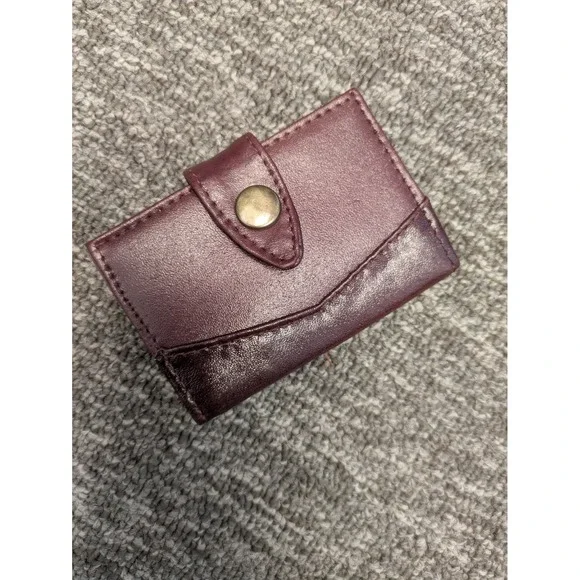 Vintage Burgundy Faux Leather 6 Hook Key‎ Wallet Case