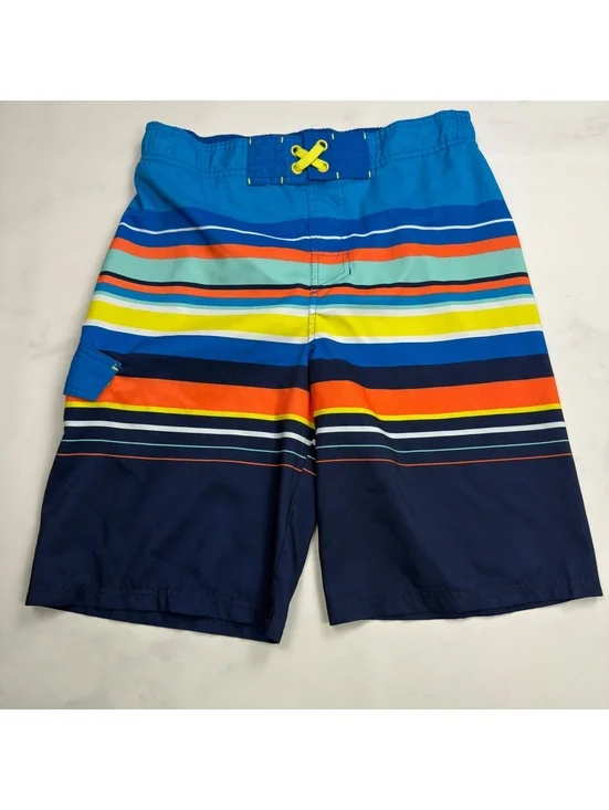 Cat & Jack Swim Trunks Striped Cargo Pocket - Boys XL Husky