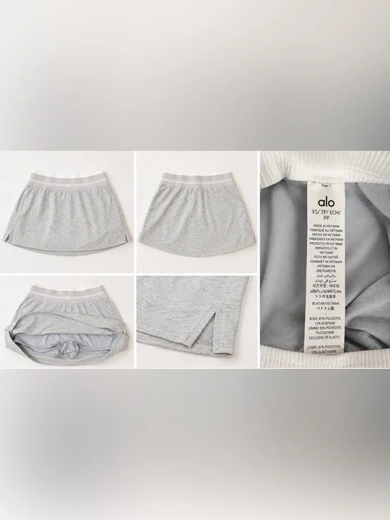 ALO Yoga Heather Light Gray Active Skort