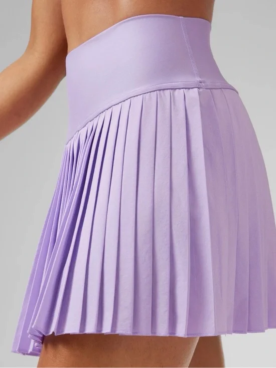 Alo Yoga High-Waist Pleated Purple Tennis Skirt