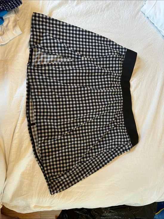 Alo Yoga Black Gingham Mini Tennis Skort - Size S