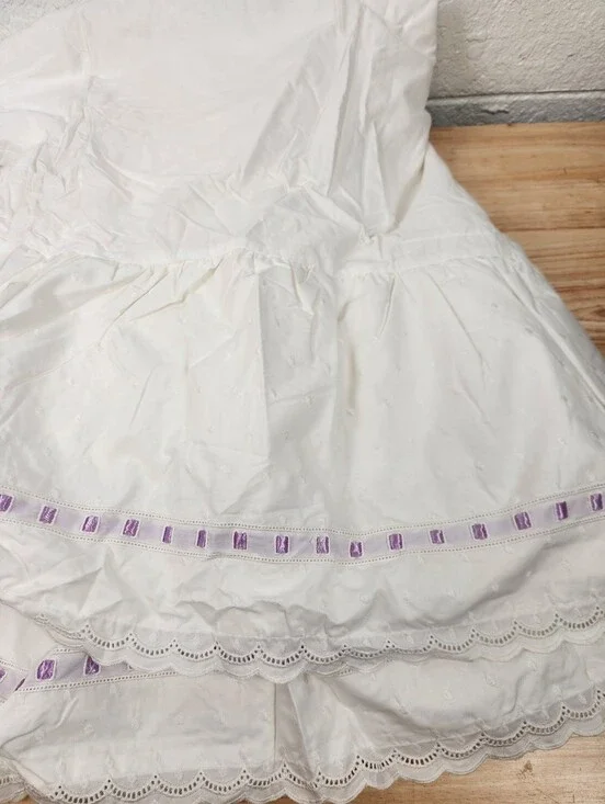Pottery Barn Kids Ribbon Swiss Dot Crib Bed Skirt 28