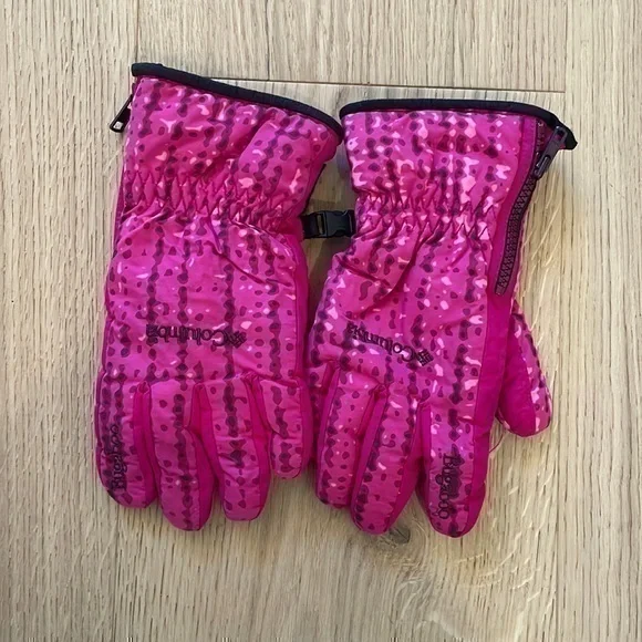 Columbia Kids Youth Large Bugaboo Omni-Tech Pink Waterproof Ski Gloves