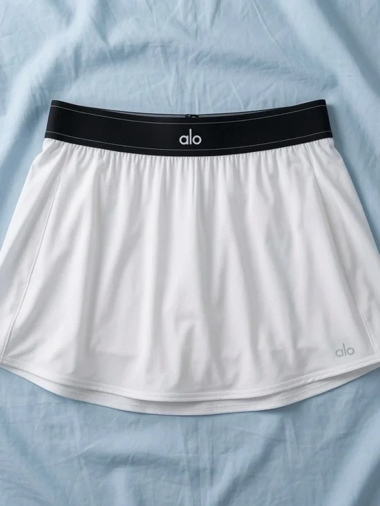 ALO Yoga White Skort with Black Waistband