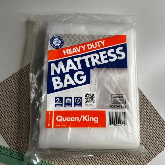 Pratt Heavy Duty Mattress Bag Queen King Size Storage Cover 94x10x100 Clear