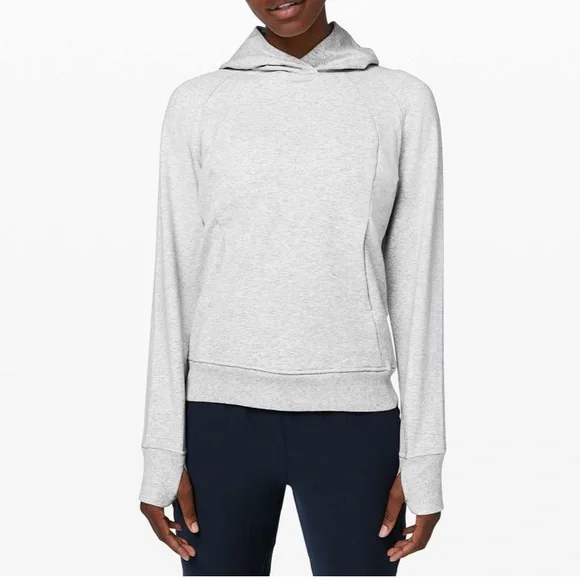 Lululemon Scuba Pullover Heathered Core Ultra Light Grey Workout Athleisure-6