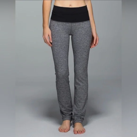 Lululemon Athletica Straight-Up Pant Full-On Luon Heathered Deep Coal Size 10