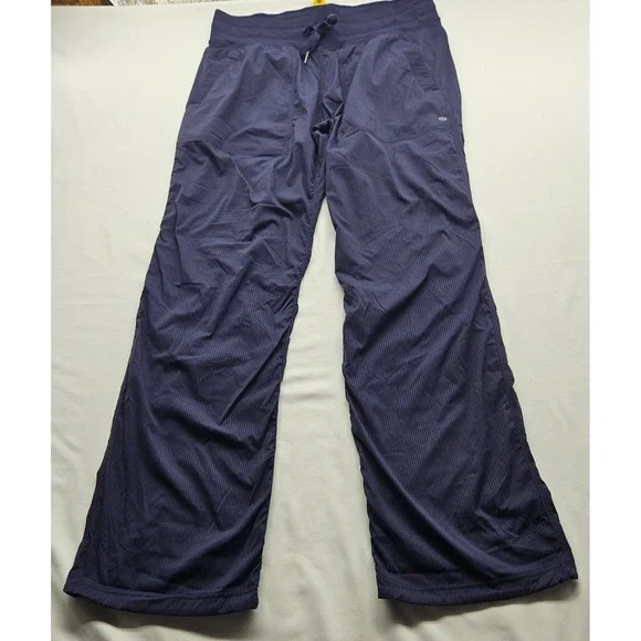 Lululemon Dance Studio Pants Navy Blue Pinstripe Straight Leg Athletic Trousers