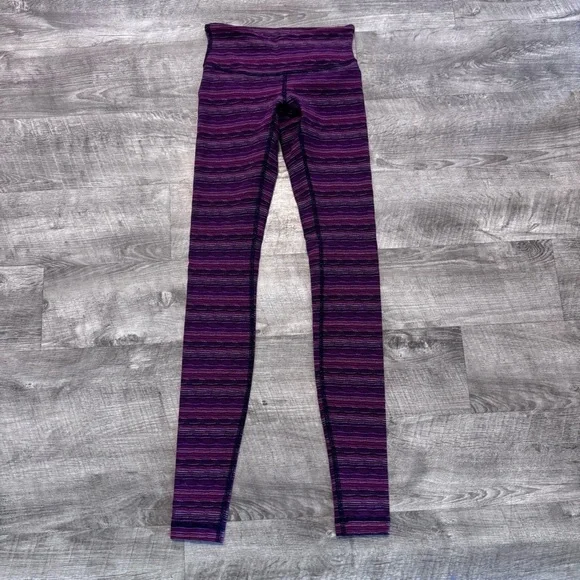 Lululemon Twist Wunder Under Low Rise Space Dyed Regal Plum Leggings Womens 2