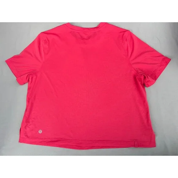 Lululemon Shirt Womens Pink Cropped Short Sleeve Lightweight Athletic Top