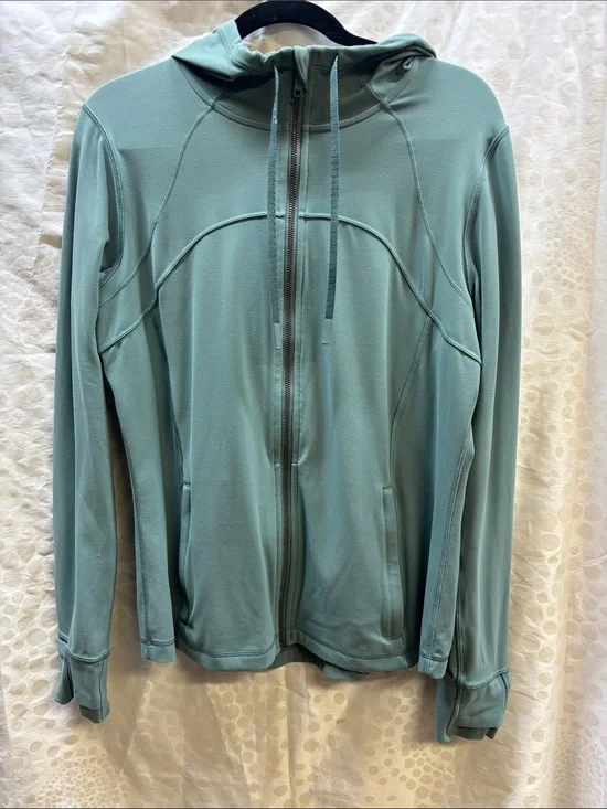 EUC Lululemon define jacket with hood - Light Teal /tidewater Zip-Up -size 16