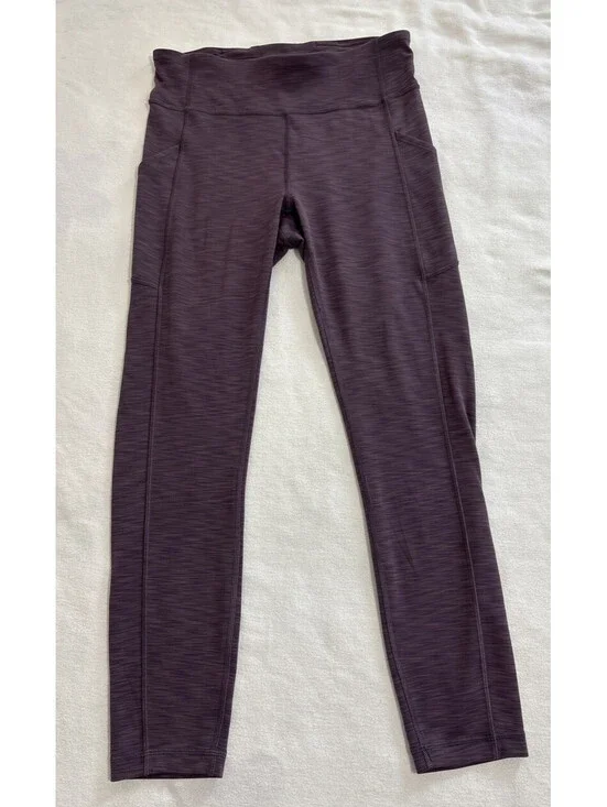 Lululemon Invigorate High-Rise Crop Heathered Black Currant Size 8