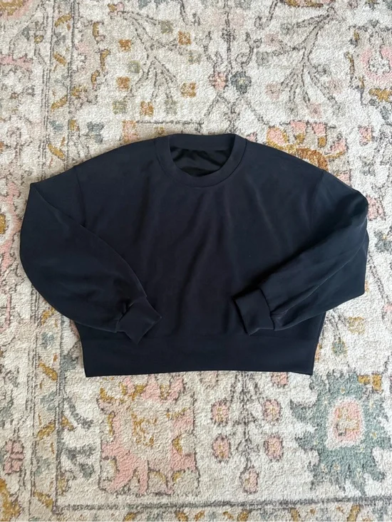 Lululemon Softstreme Perfectly Oversized Cropped Crew Black Size 6 Sweatshirt