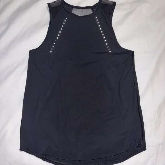 Lululemon Sculpt Tank Top Women Size 4 Black Mesh Performance Workout Athletic