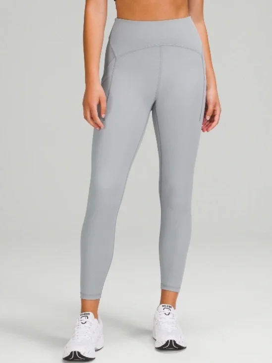 Lululemon Athletica Power Thru High-Rise Tight- Light Gray- 14