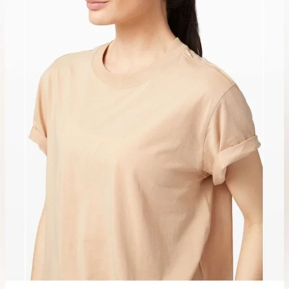 Womens Lululemon All Yours Boyfriend Tee tan size 14