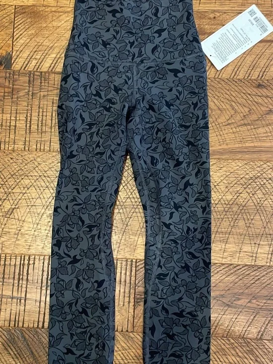 lululemon athletica Black Floral Print Leggings