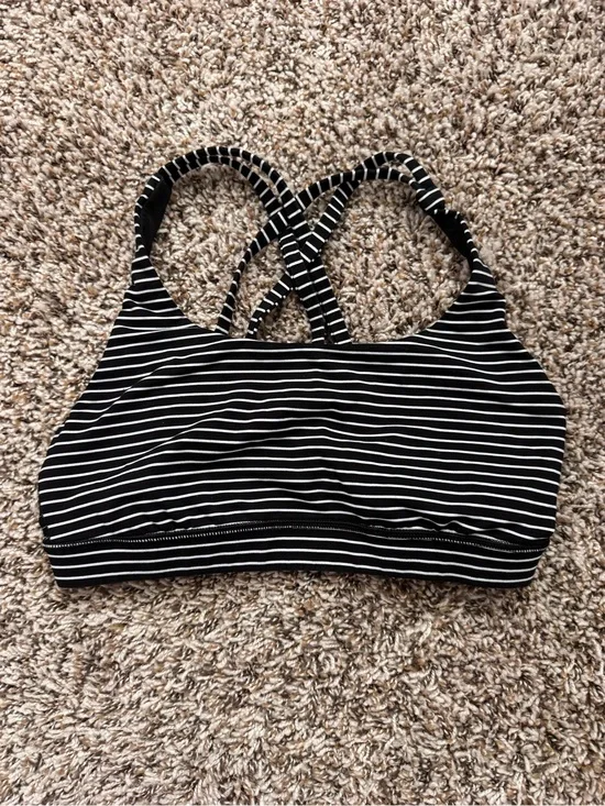 lululemon athletica Black & White Striped Sports Bra size 6