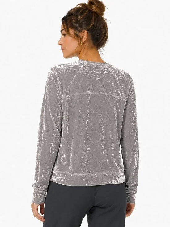 Lululemon Warm Down Crew Crushed Velvet Chrome *Sz 8* Special Edition Silver