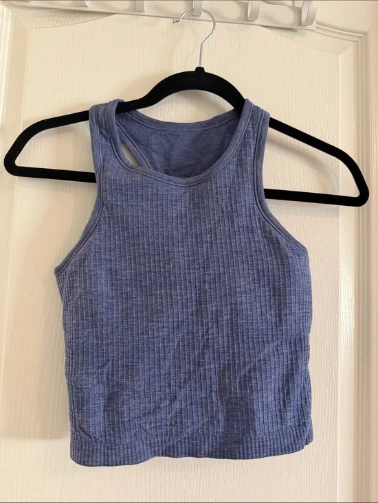 lululemon athletica Ribbed Racerback Tank in Heathered Blue