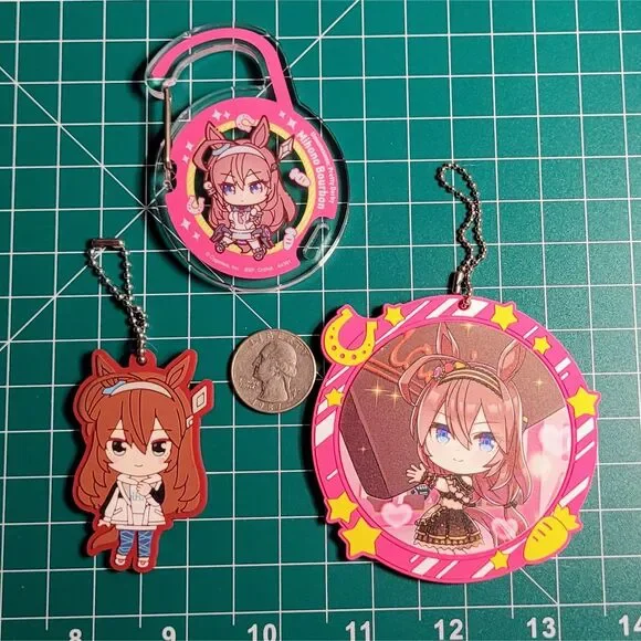 Mihono Bourbon - Uma Musume Keychain & Carabiner 3pc Set