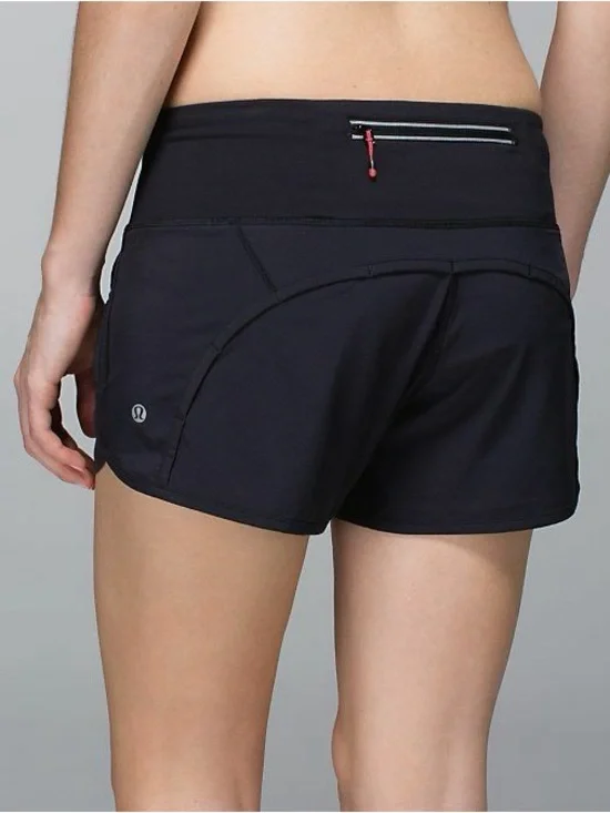 Lululemon Run Times Short 4” *Block-It Pocket - Black - Running Workout Gym