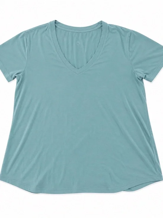lululemon athletica Women's V-Neck Tee in Dusty Teal