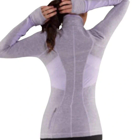 Lululemon Reflective Run Full Tilt Pullover Half Zip Top - 8 - Purple, Gray