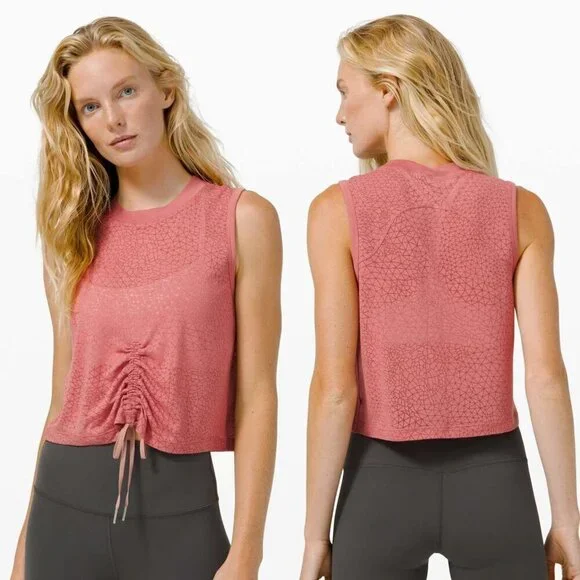 Lululemon Cinch Me Up Front Tank Top Veil Cherry Tint 3044