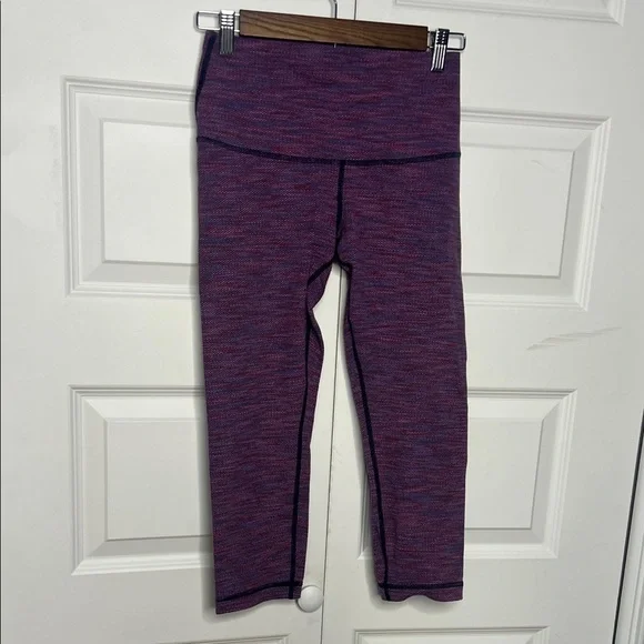 Lululemon Cropped Leggings Purple Pink Space Dye High Rise