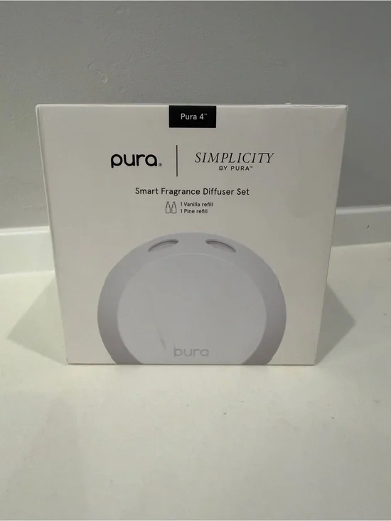 Pura Smart Fragrance Diffuser - White with vanilla refill and pine refill
