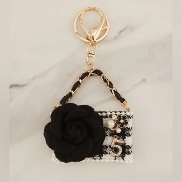 Handbag Flower Bag Charm Keychain