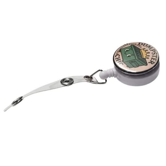 Handmade “Dumpster Chic” Badge Reel – Funny Retractable ID Holder