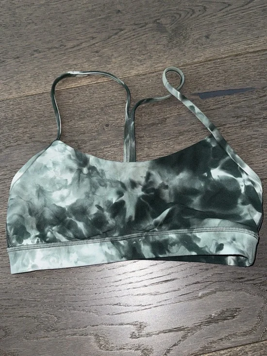 lululemon athletica Green & White Tie-Dye Bralette