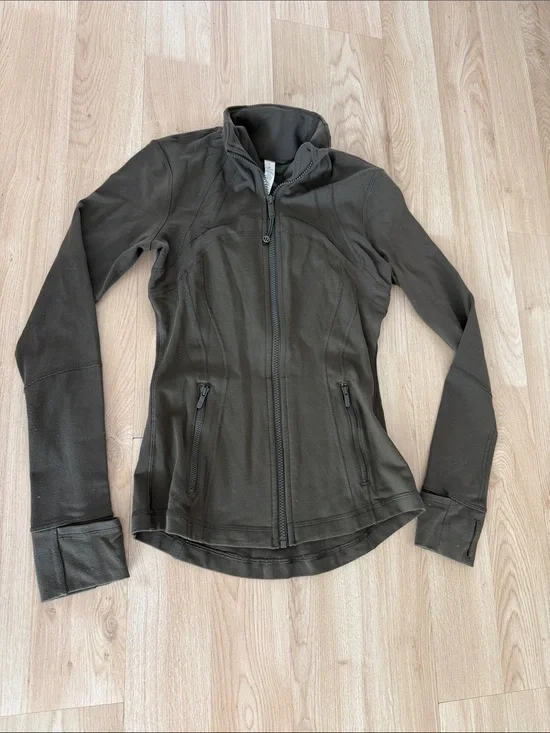 lululemon athletica Olive Green Fitted Zip-Up Jacket
